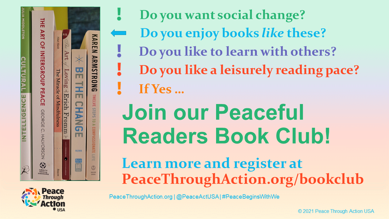 Banner for Peaceful Readers Book Club webpage