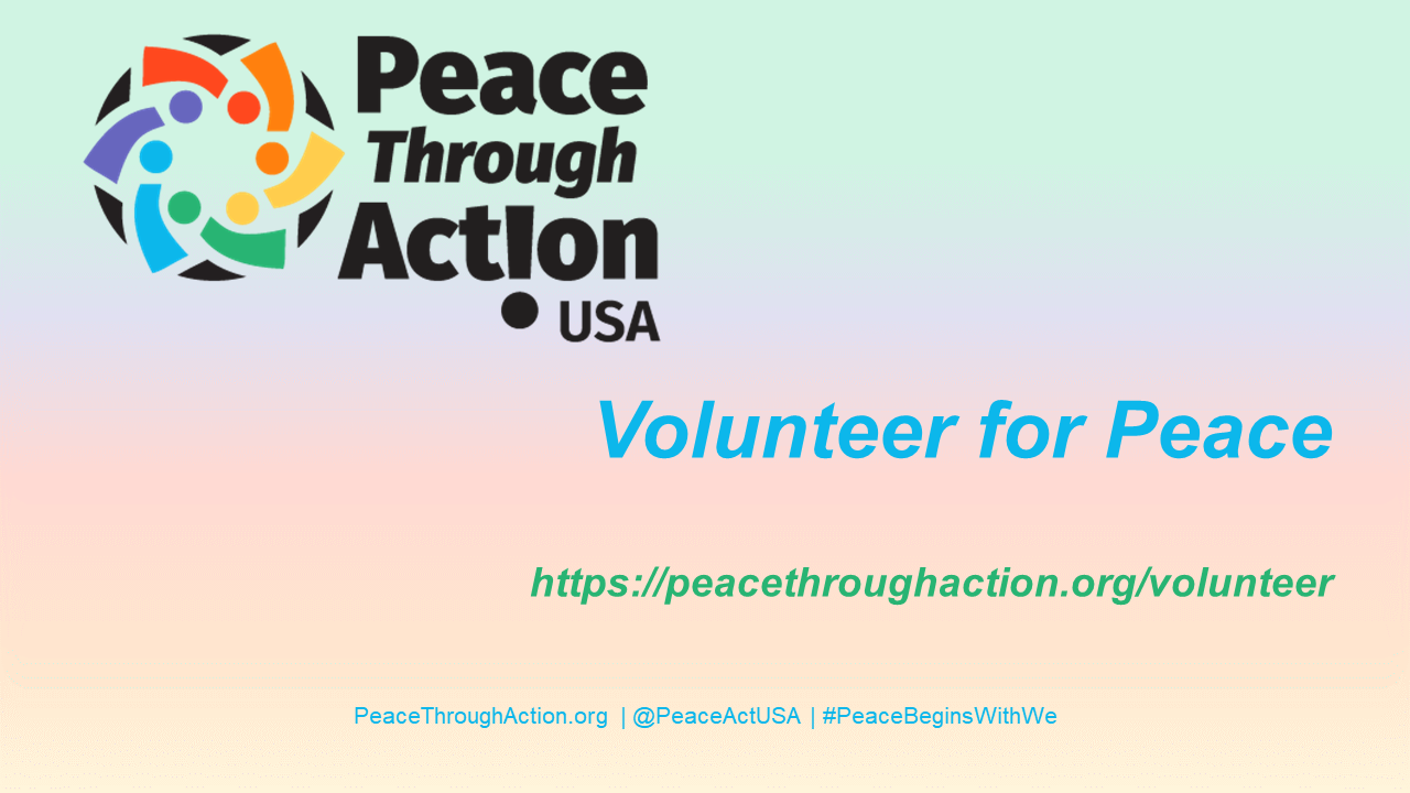 Banner for Volunteer for Peace webpage