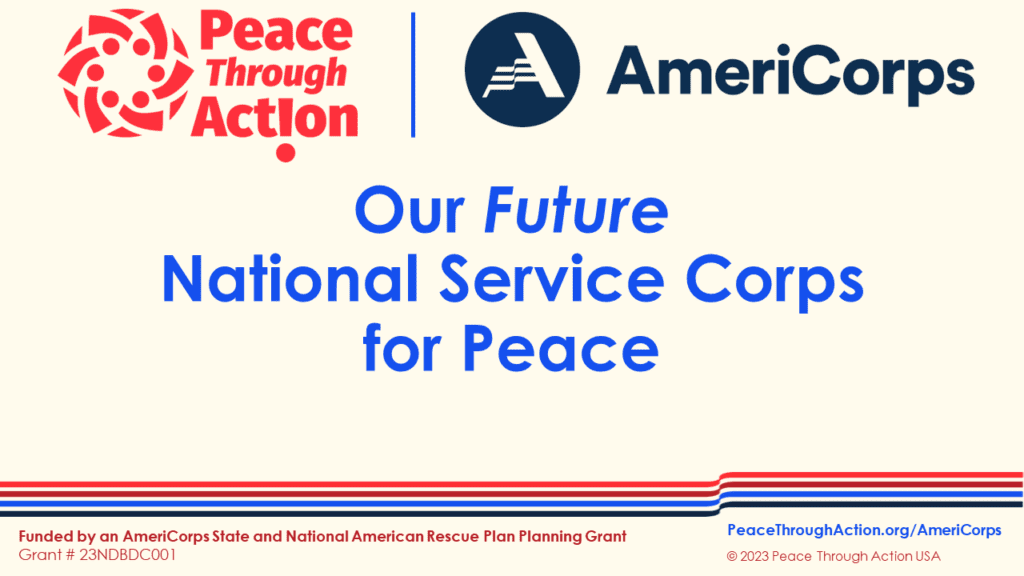 Peace Through Action AmeriCorps webpage banner
